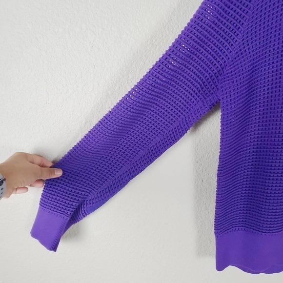 Lauren Ralph Lauren Purple Open Knit Casual Pullover Sweater Size Small - Picture 5 of 9